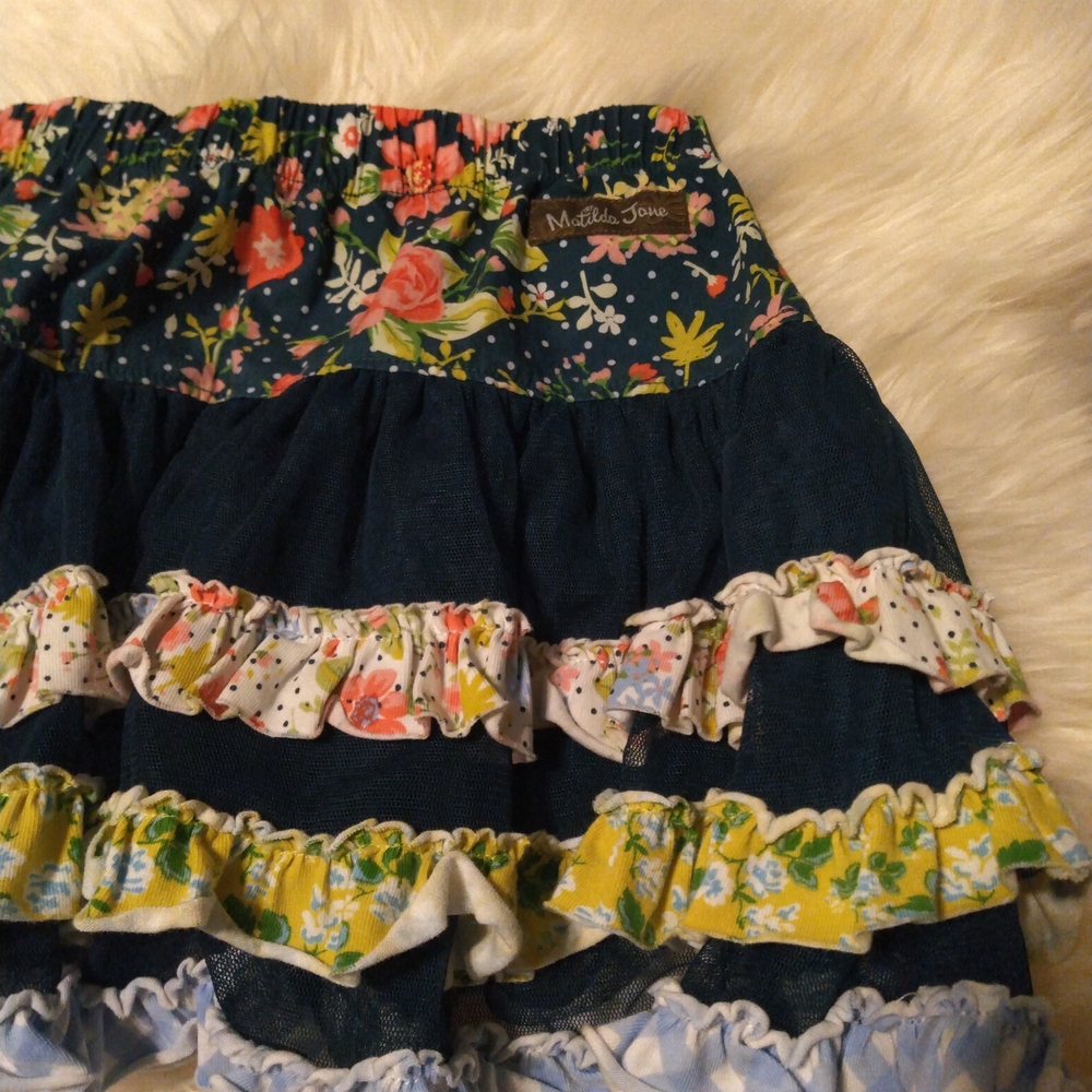 Matilda Jane Floral Ruffle Tulle Skirts Set Of 2 Size 2 - Picture 5 of 8
